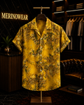 Men's Golden Botanical Resort Print Shirt