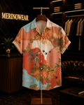 Men's Tropical Scenic Resort Print Shirt
