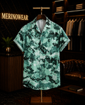 Men's Aqua Green Python Print Resort Shirt