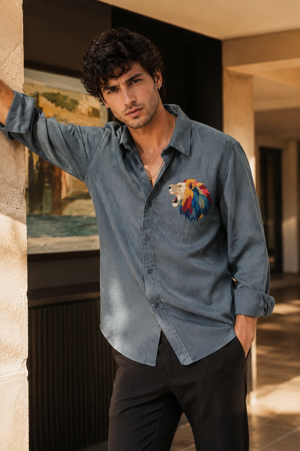 Chromatic Roar Embroidered Shirt