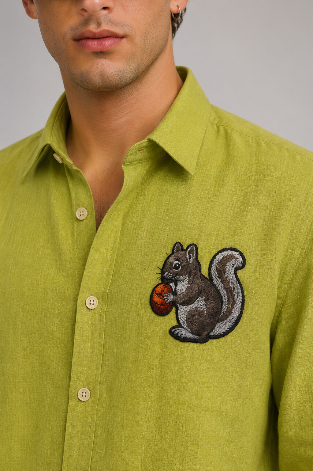 Acorn Squirrel Embroidered Shirt