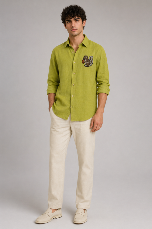 Acorn Squirrel Embroidered Shirt