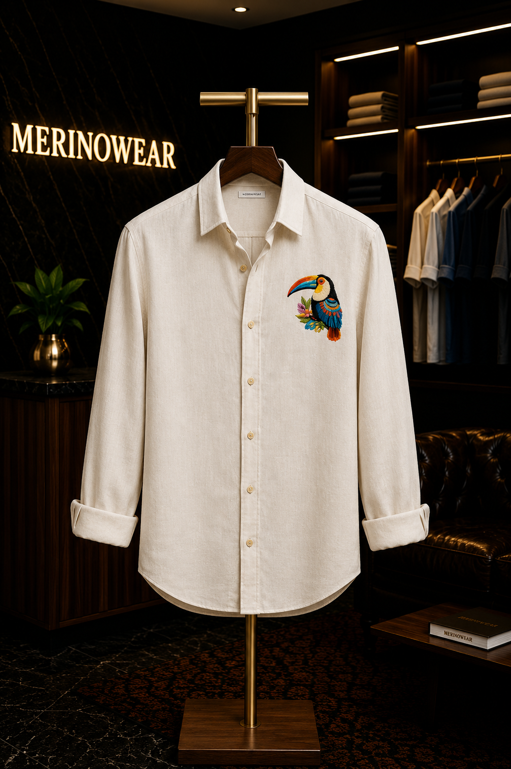 Tropical Toucan Embroidered Shirt