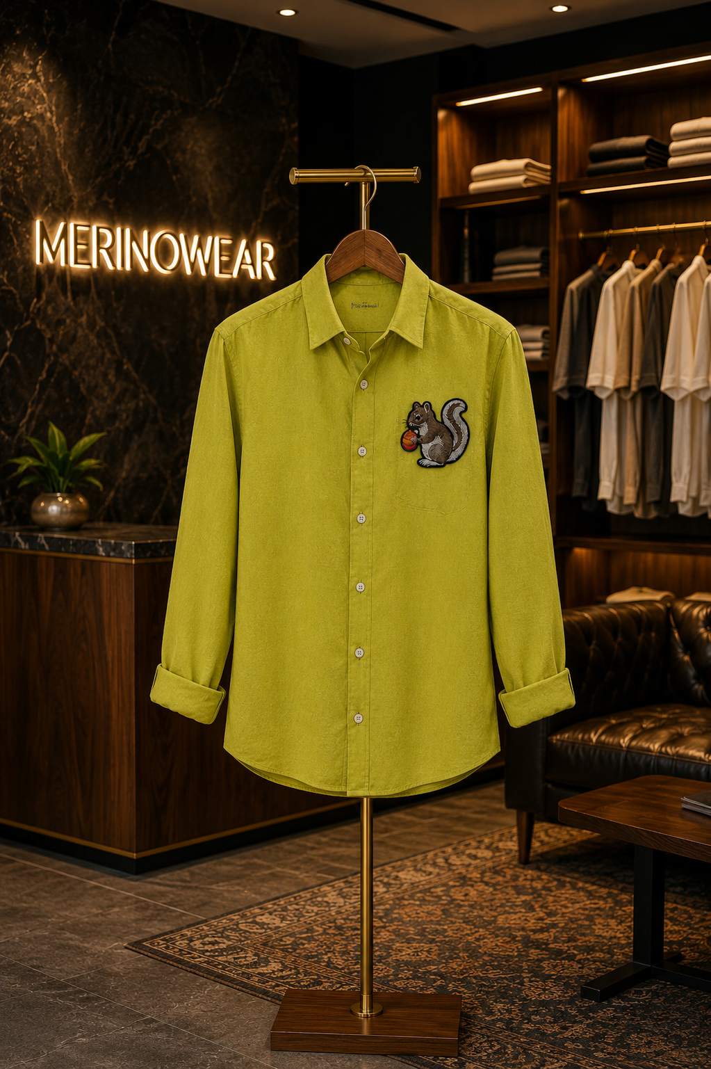 Acorn Squirrel Embroidered Shirt