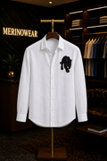 MerinoWear Black Panther White Linen Shirt