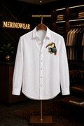 MerinoWear Tropical Toucan White Linen Shirt