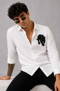MerinoWear Black Panther White Linen Shirt