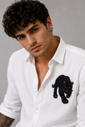 MerinoWear Black Panther White Linen Shirt
