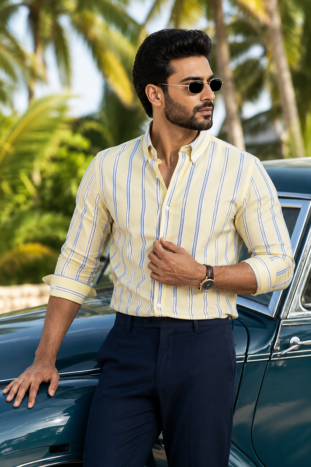 Men's Striped Full Sleeve Shirt - MerinoWear