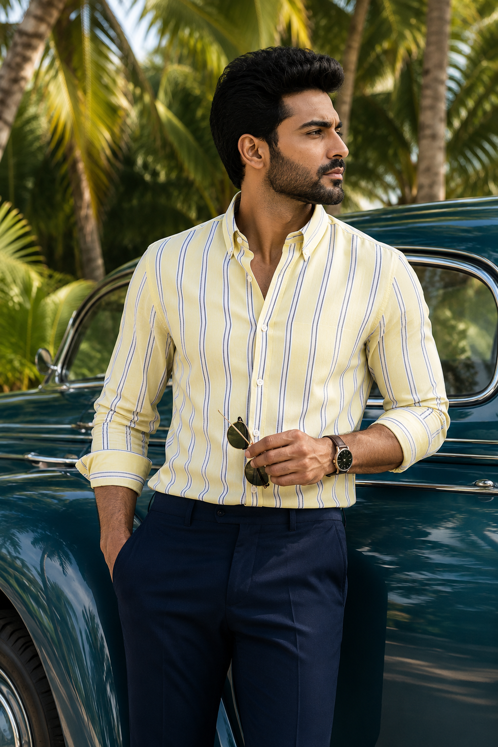 Men's Striped Full Sleeve Shirt - MerinoWear