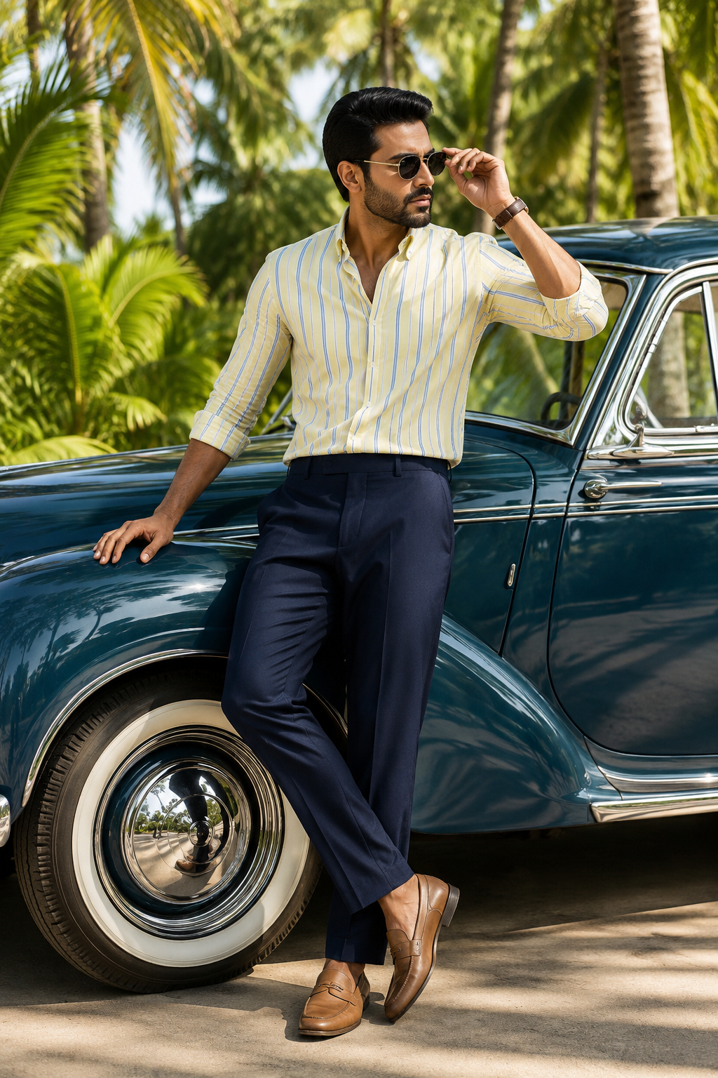 Men's Striped Full Sleeve Shirt - MerinoWear