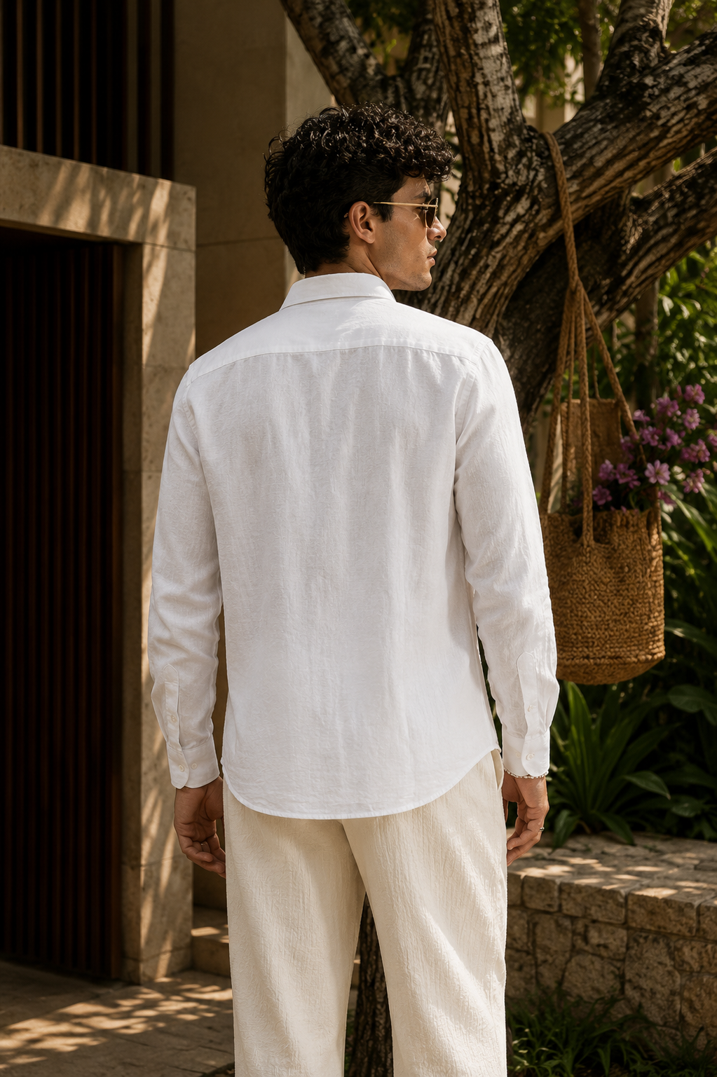 MerinoWear Royal Owl White Linen Shirt