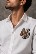MerinoWear Nut Squirrel White Linen Shirt