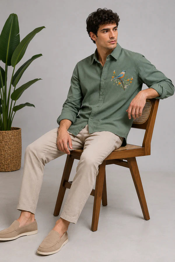 Songbird Garden Embroidered Shirt