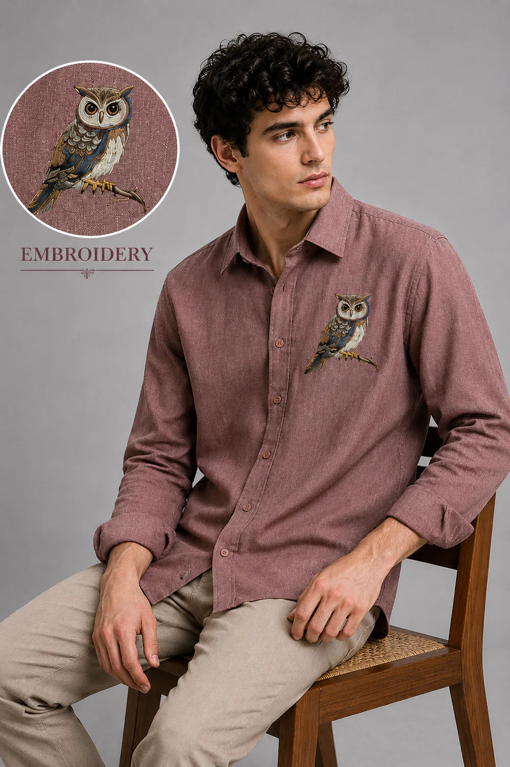 Wise Owl Embroidered Shirt