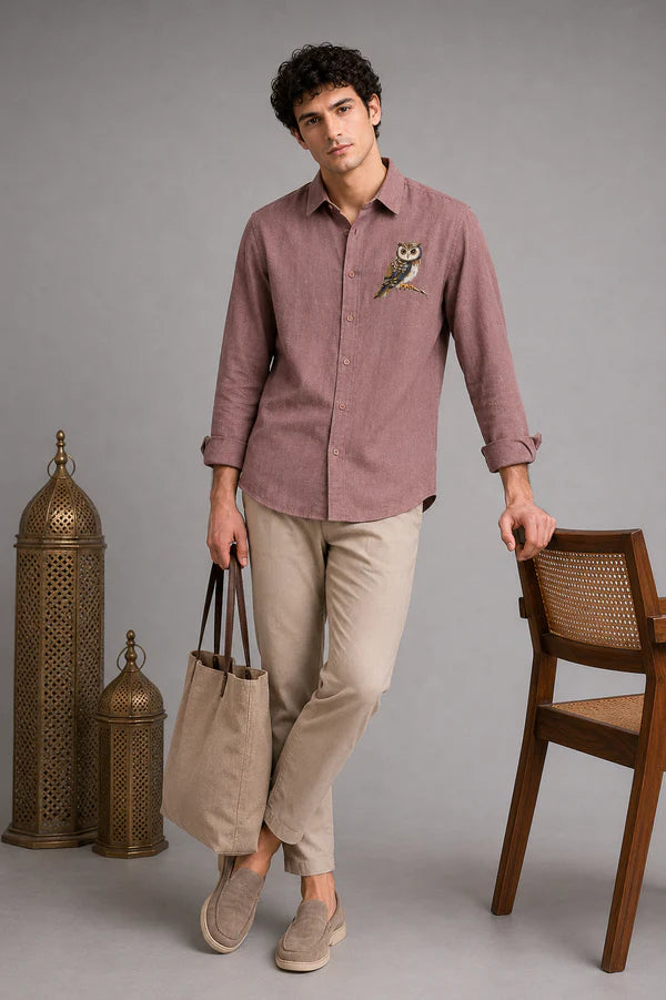 Wise Owl Embroidered Shirt