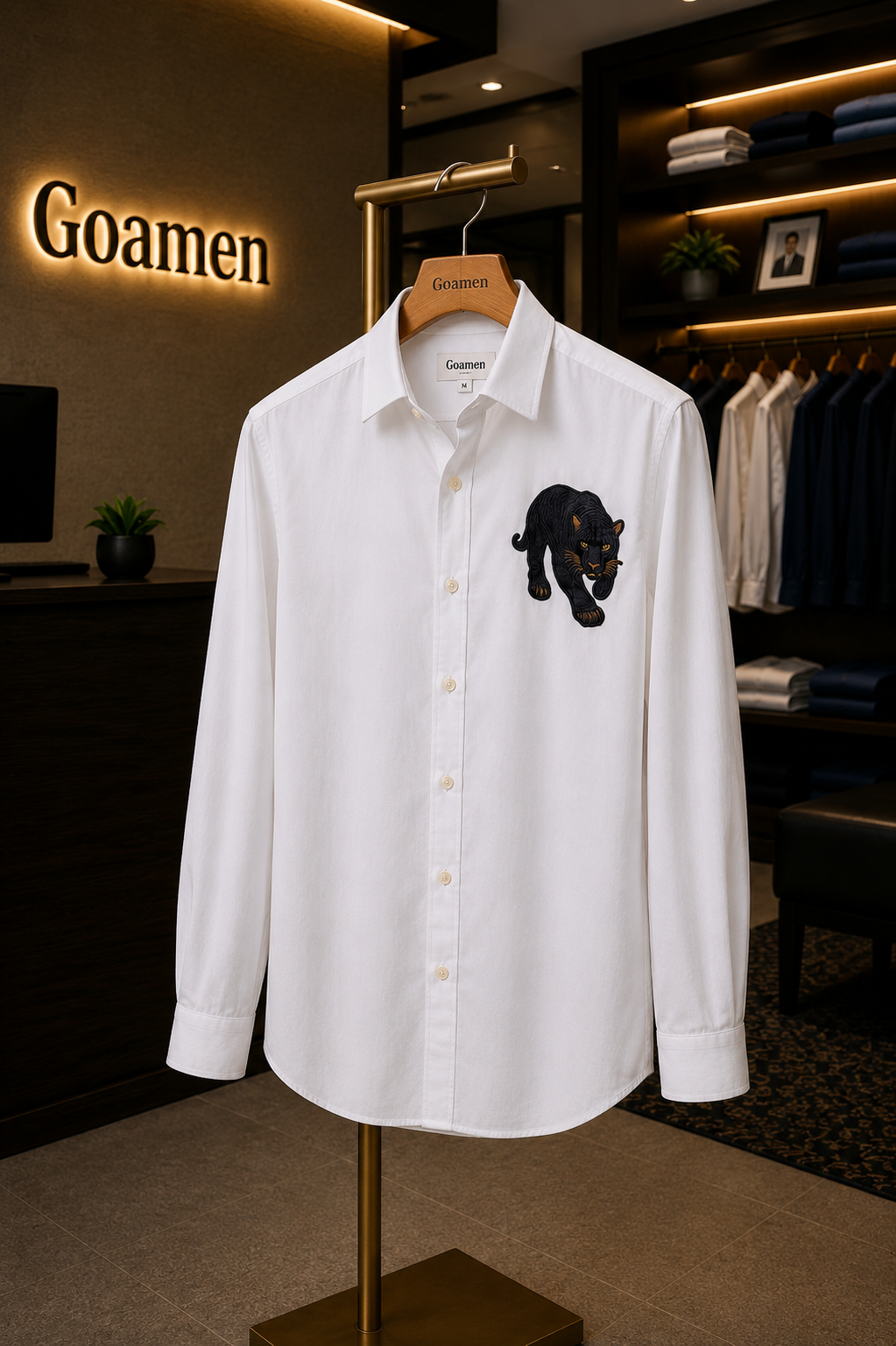 MerinoWear Black Panther White Linen Shirt