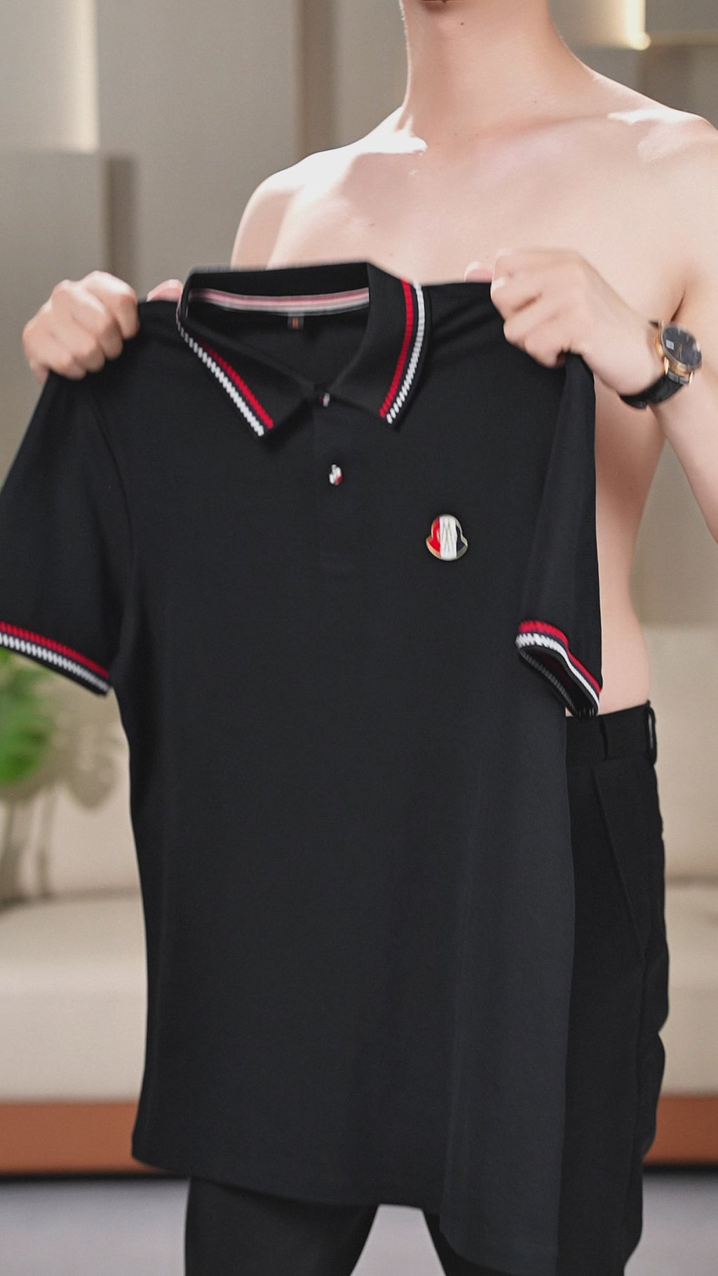 Tricolor Edge Signature Polo T-Shirt