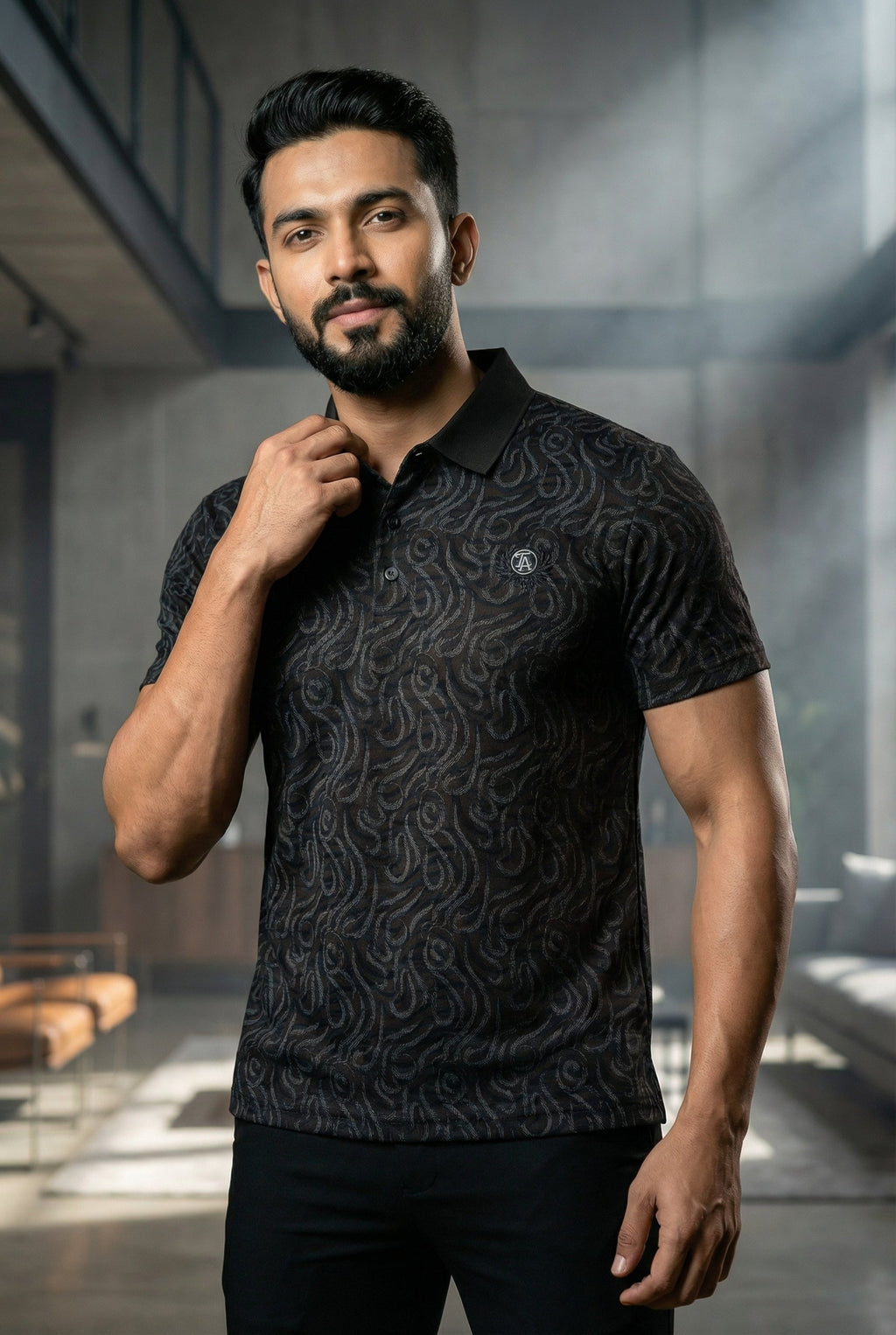 MerinoWear Textured Polo T-Shirt – Modern & Timeless Elegance