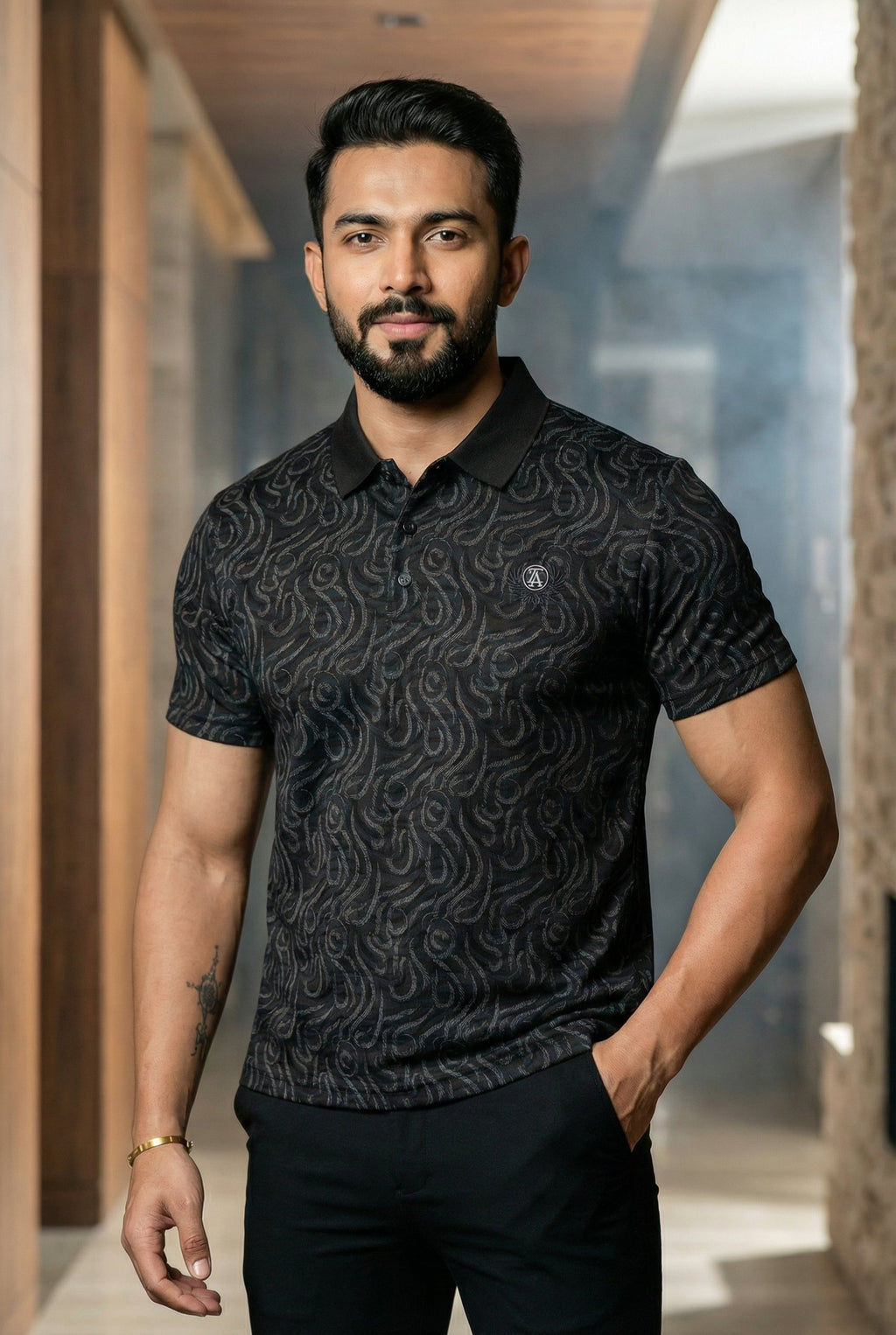 MerinoWear Textured Polo T-Shirt – Modern & Timeless Elegance