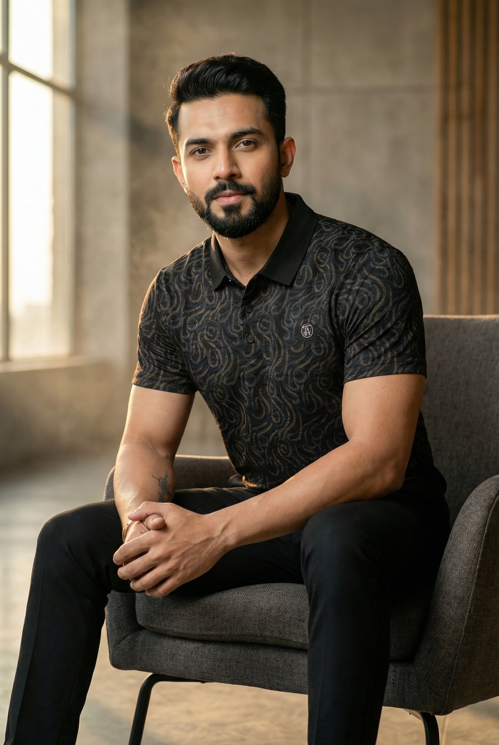 MerinoWear Textured Polo T-Shirt – Modern & Timeless Elegance